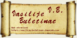 Vasilije Buletinac vizit kartica